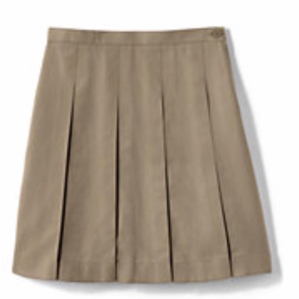 Lands End Uniform Below The Knee Box Pleat Skirt